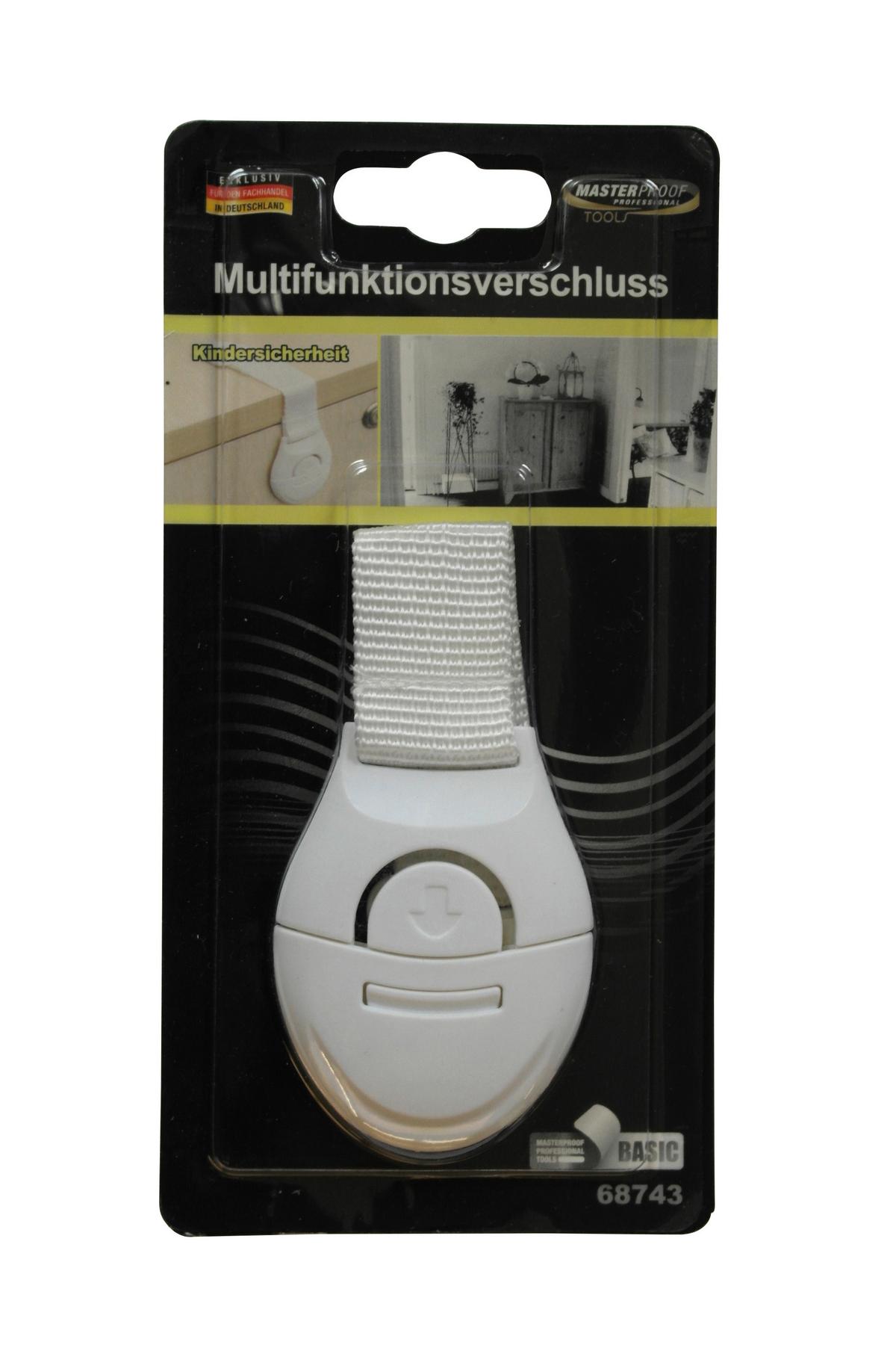 Kindersicherung Selbstklebend Multifunktionsverschluss - Weiß, KONVENTIONELL, Kunststoff (5/21cm)