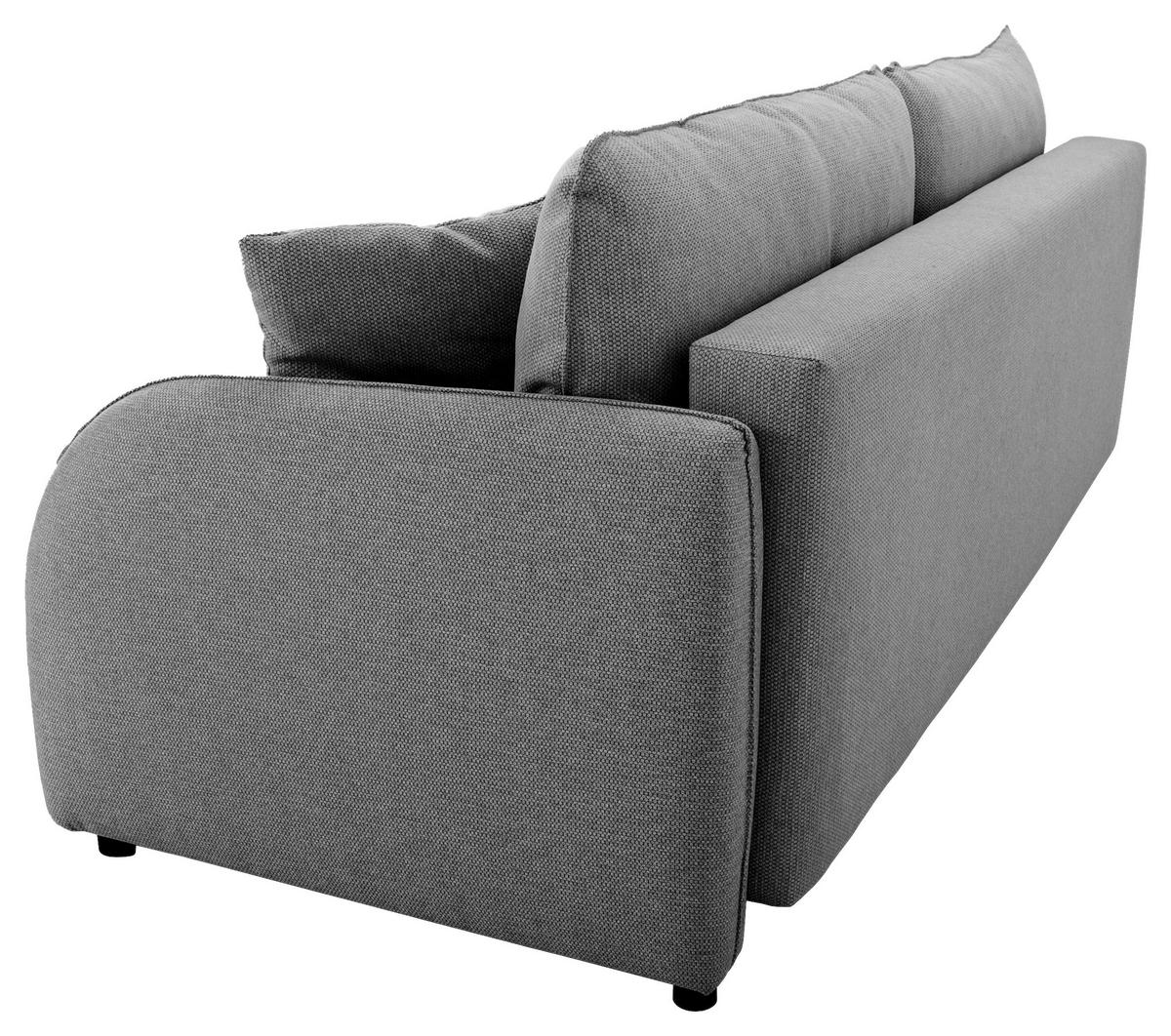 3-sitzer-sofa Bari Anthrazit - Anthrazit/Schwarz, Basics, Textil (215/89/100cm) - P & B