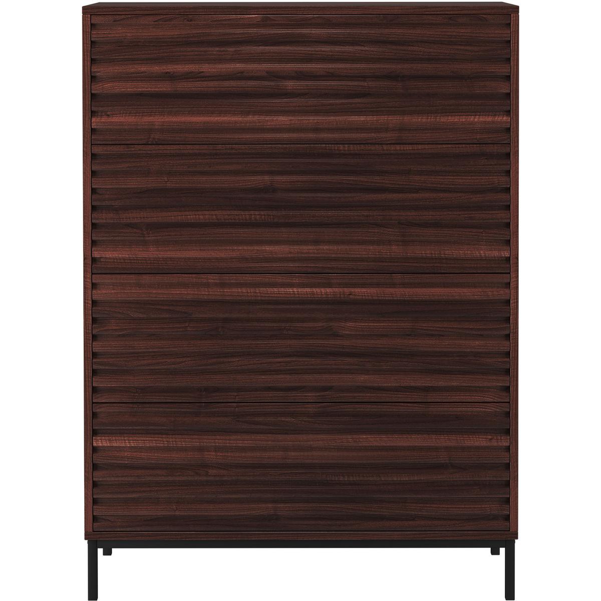 Highboard Celine Braun B: 80 Cm - Schwarz/Braun, Design, Holzwerkstoff (80/110/35cm) - MID.YOU