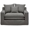 Sessel Aurora - Schwarz/Grau, Trend, Textil (129/92/105cm) - Livetastic