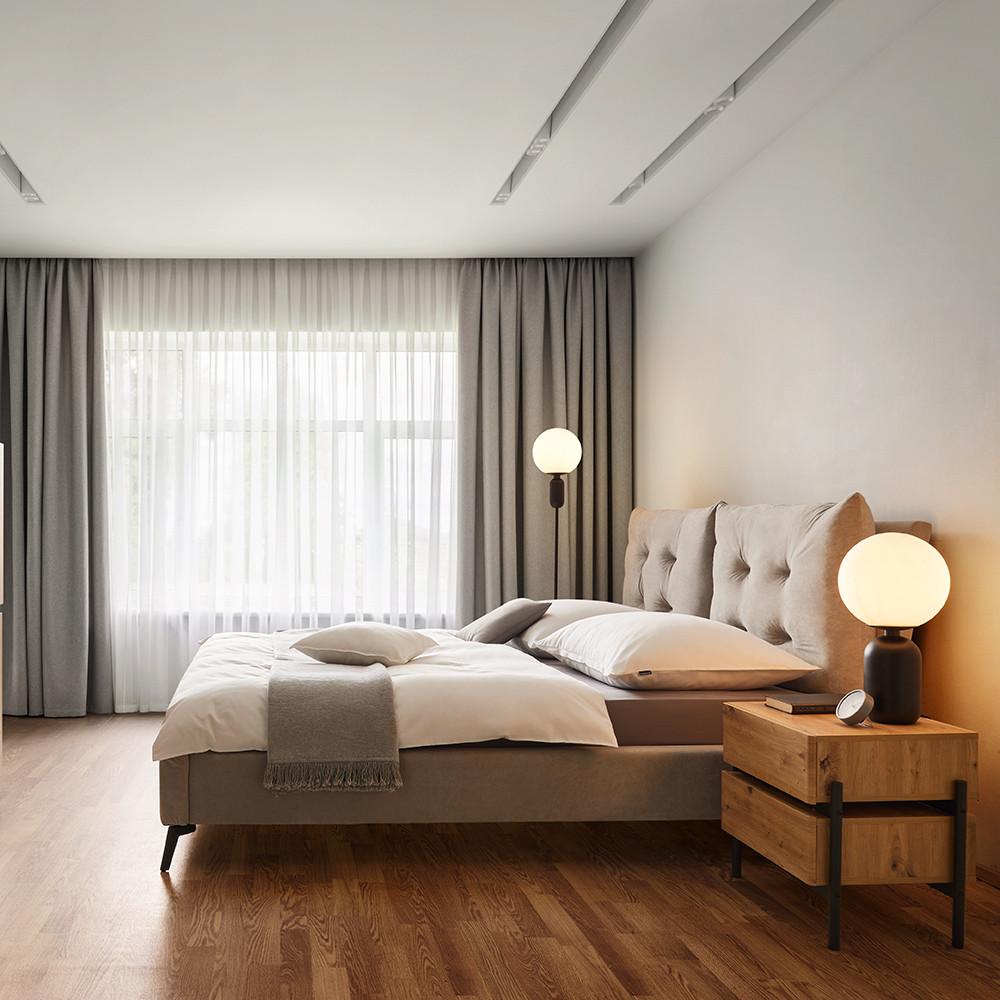 Posteľ s čalúneným čelom Dreamy, 180x200, svetlá sivá