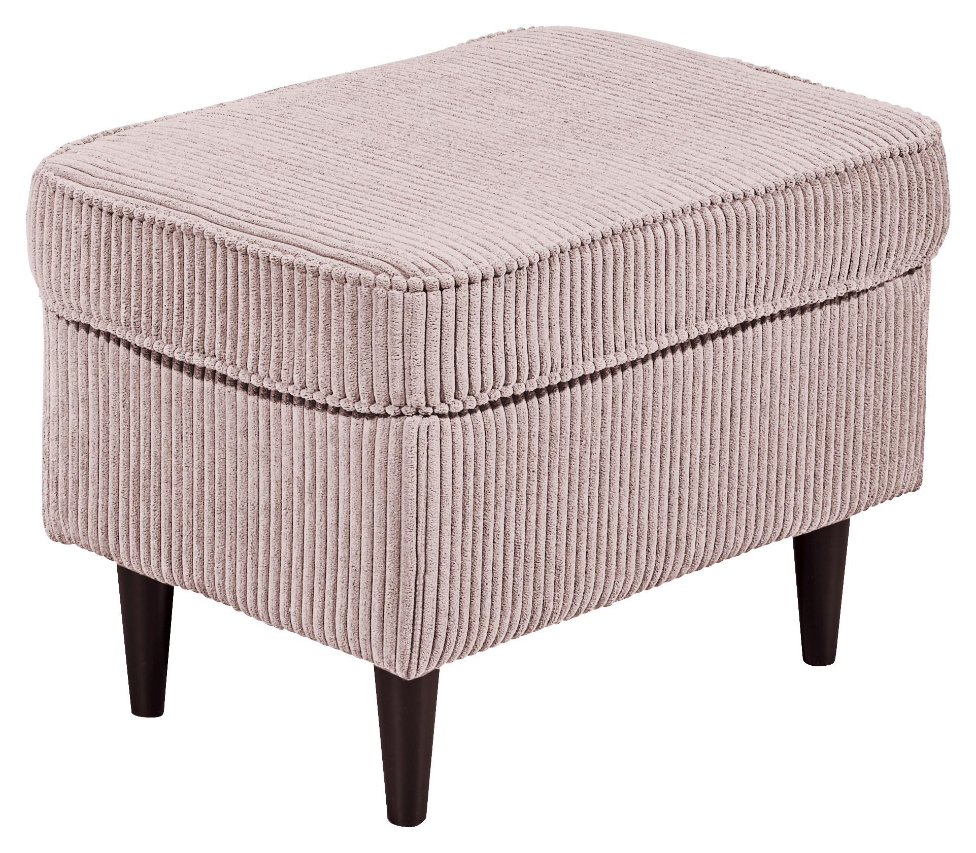 Hocker Oskar Rosa B: 63 Cm - Schwarz/Rosa, Basics, Textil (63/43/42cm) - MID.YOU
