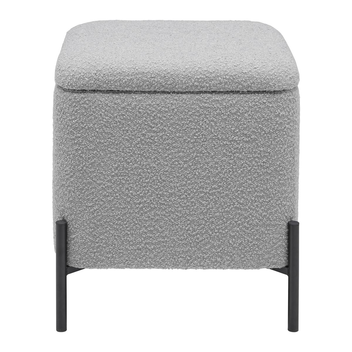 Taburet s úložným priestorom MIXO - čierna/sivá, Modern, kov/kompozitné drevo (43/50/43cm) - Mömax