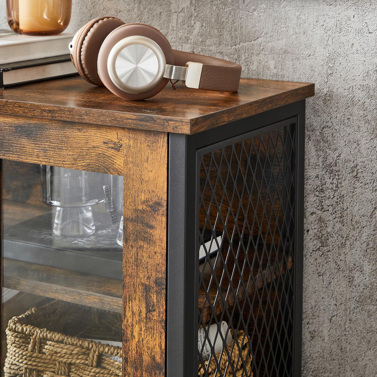 Highboard Schwarz, Dunkelbraun B: 60 Cm - Dunkelbraun/Schwarz, Trend, Holzwerkstoff (60/108/30cm) - MID.YOU
