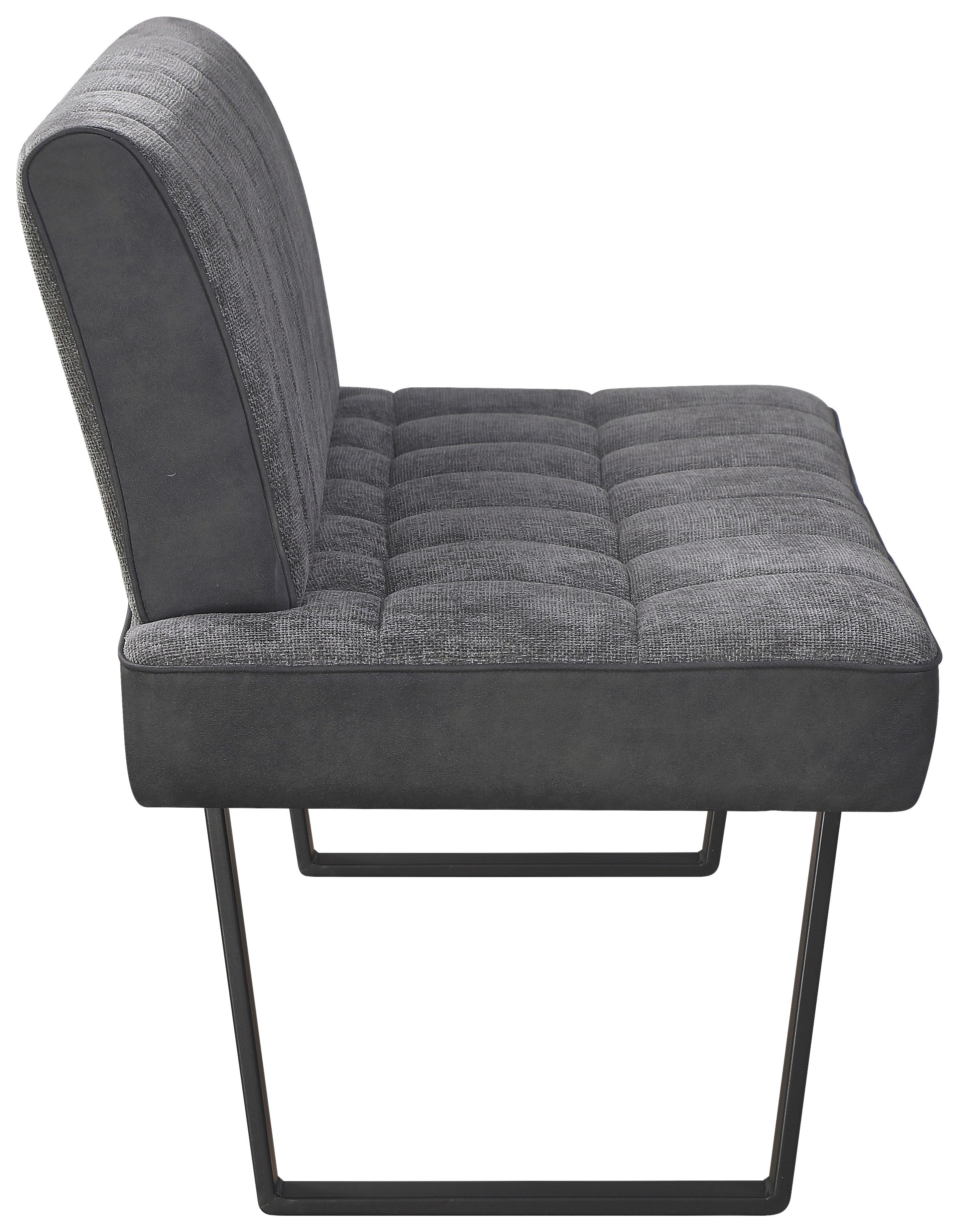 Sitzbank Pag - Schwarz/Grau, KONVENTIONELL, Textil/Metall (140/86/70cm) - MID.YOU