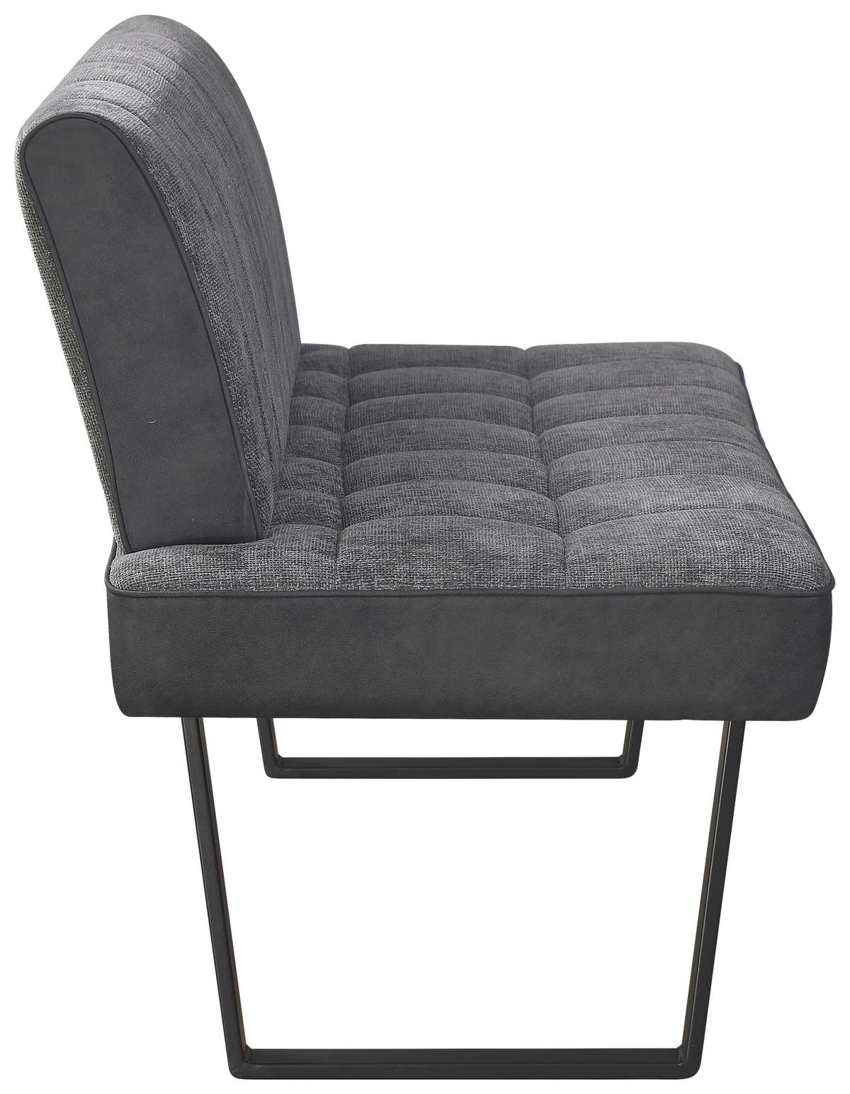 Sitzbank Pag - Schwarz/Grau, KONVENTIONELL, Textil/Metall (140/86/70cm) - MID.YOU