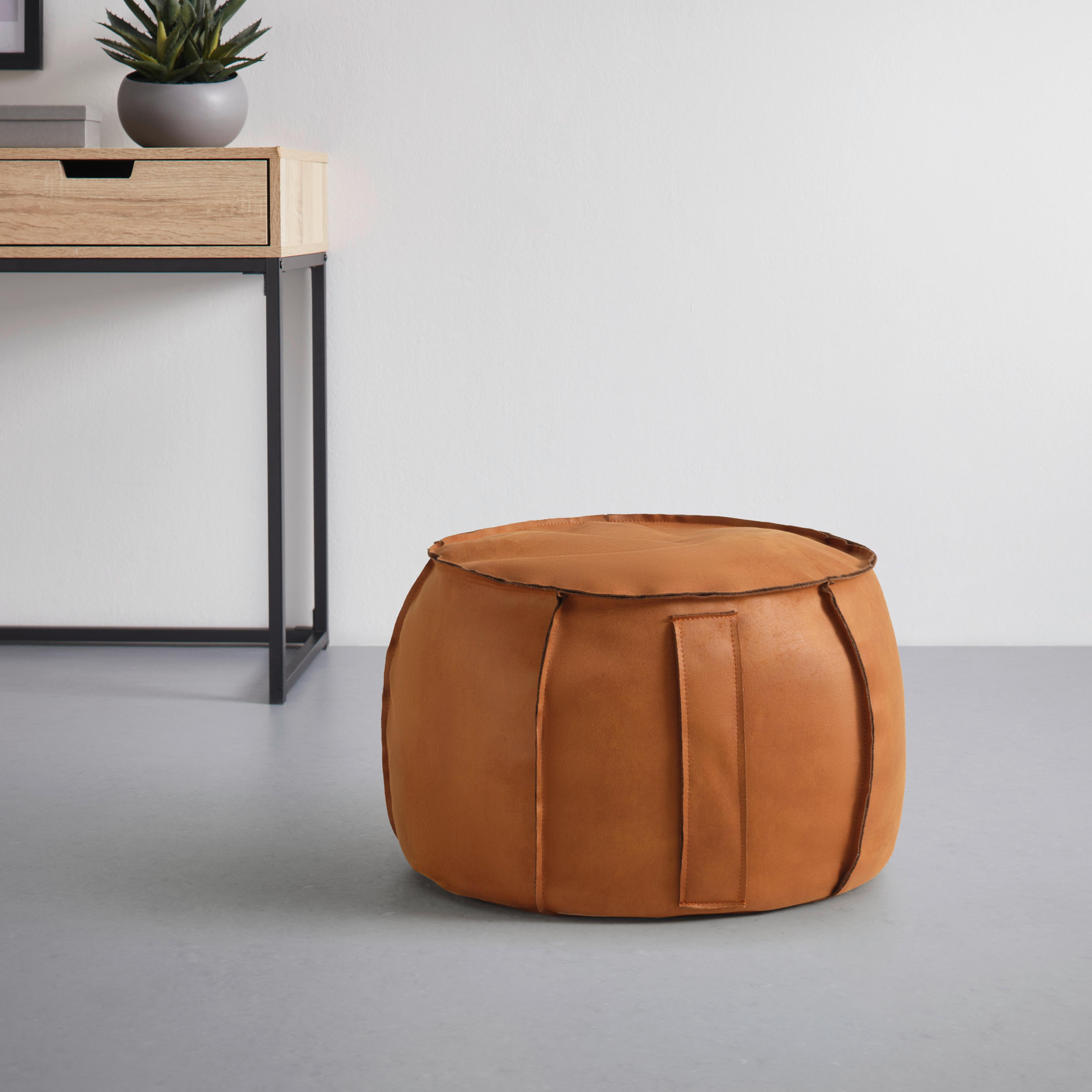 Taburetka FALUN II, kožený vzhľad liesk.orecha - farba lieskového orecha, Modern, textil (60/36cm) - Mömax