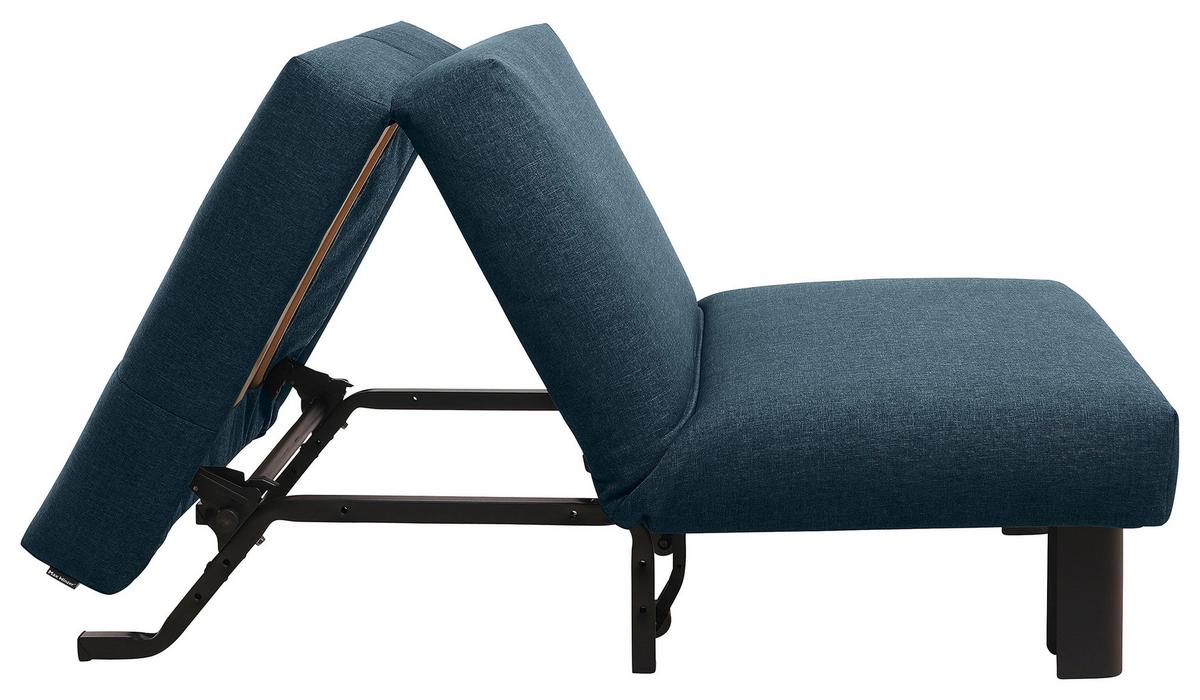 Schlafsessel Columbus Dunkelblau inkl. Zierkissen - Schwarz/Dunkelblau, Design, Textil (85/85/100cm) - Max Winzer