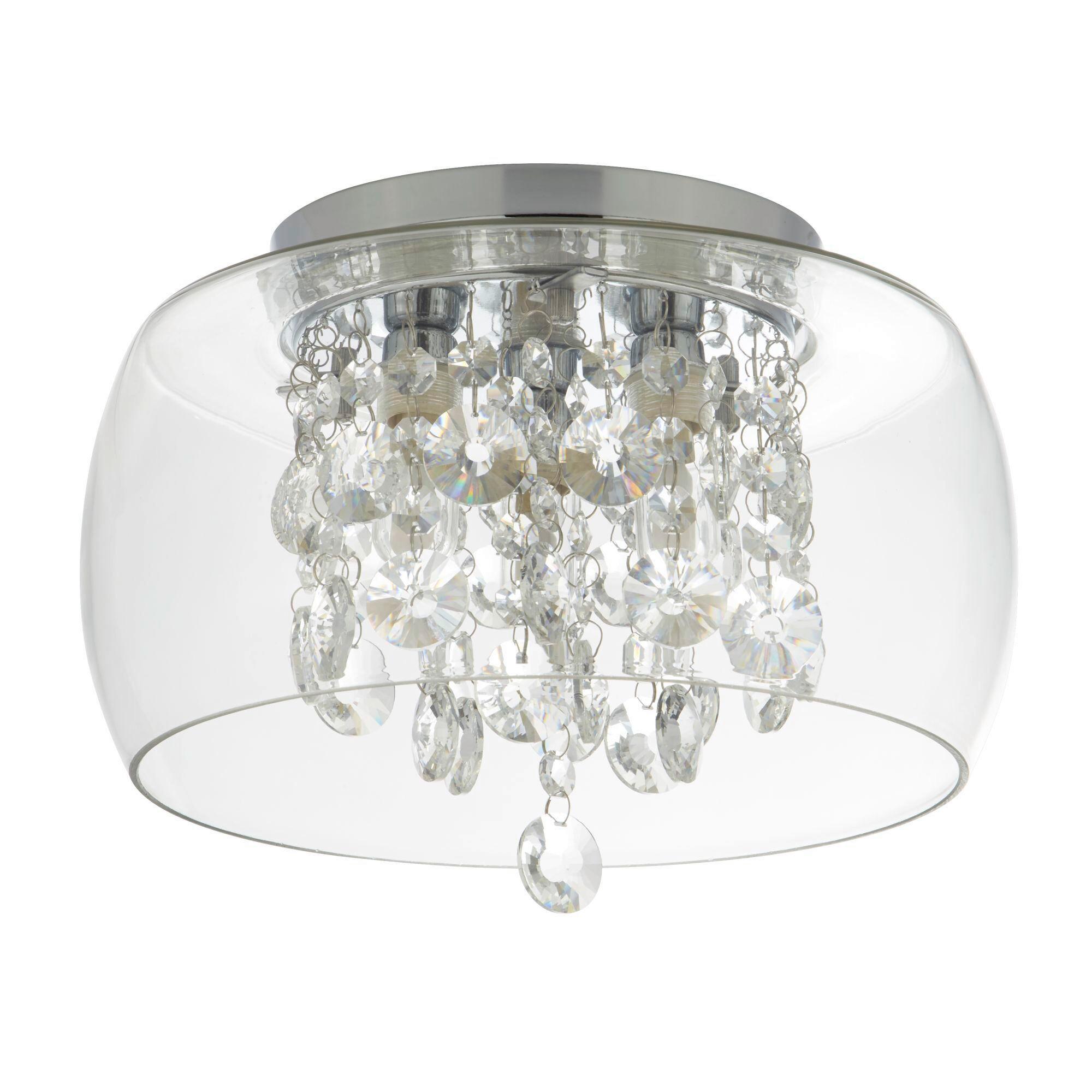 Badezimmer-deckenleuchte 1773cc - Chromfarben, Design, Glas/Metall (28/20cm)