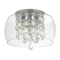 Bad-deckenleuchte Ip44 Chromfarben Ø 28 Cm 3-Flammig - Chromfarben, Design, Glas/Metall (28/20cm)