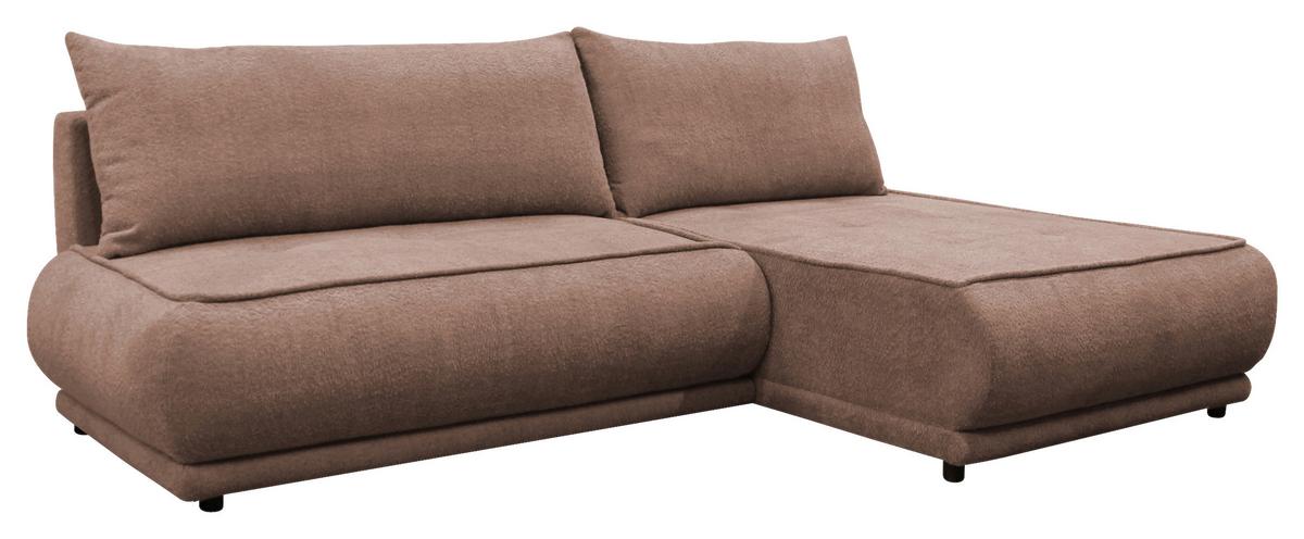 Ecksofa Paros Braun 277x179 Cm - Schwarz/Braun, Design, Textil (277/179cm) - MID.YOU