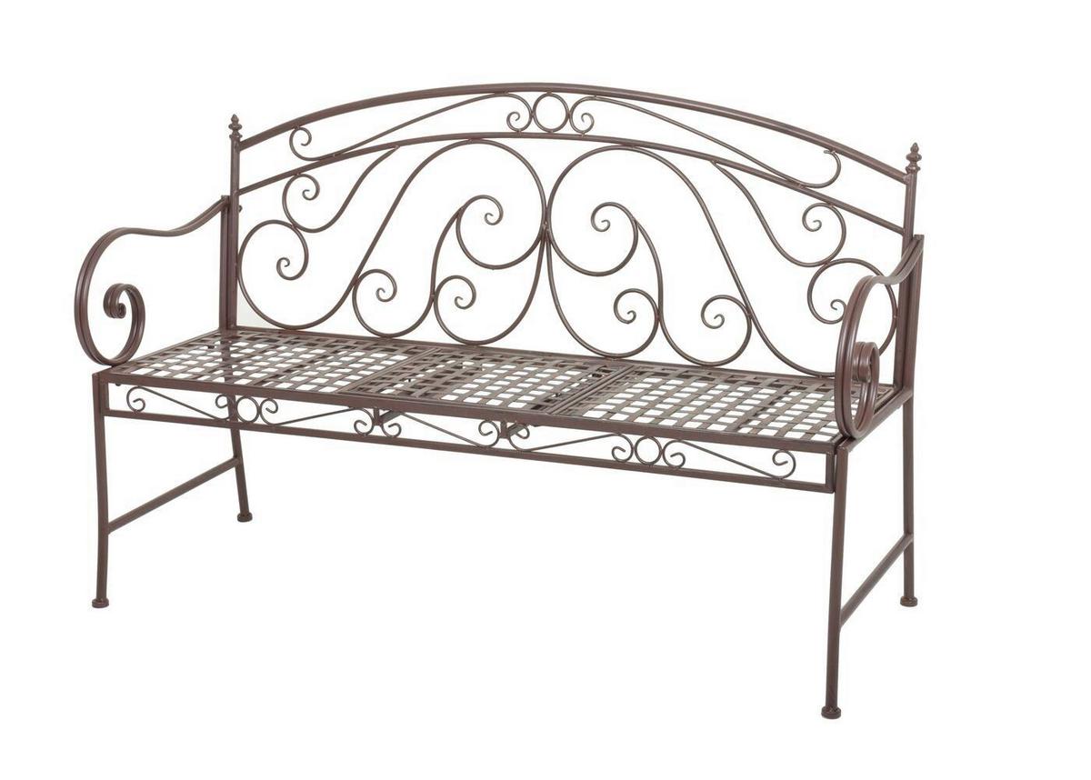 Gartenbank Saket - Braun, Basics, Metall (53/94,5/147cm) - Gardenson