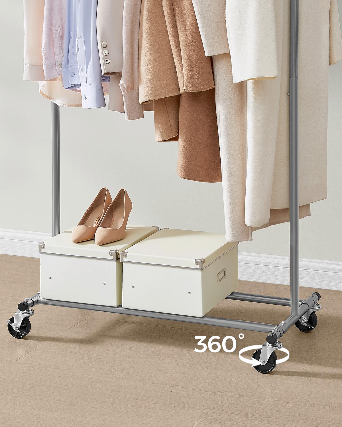 Kleiderwagen Grau B: 92 Cm - Grau, Basics, Kunststoff/Metall (92/161,5/45cm)