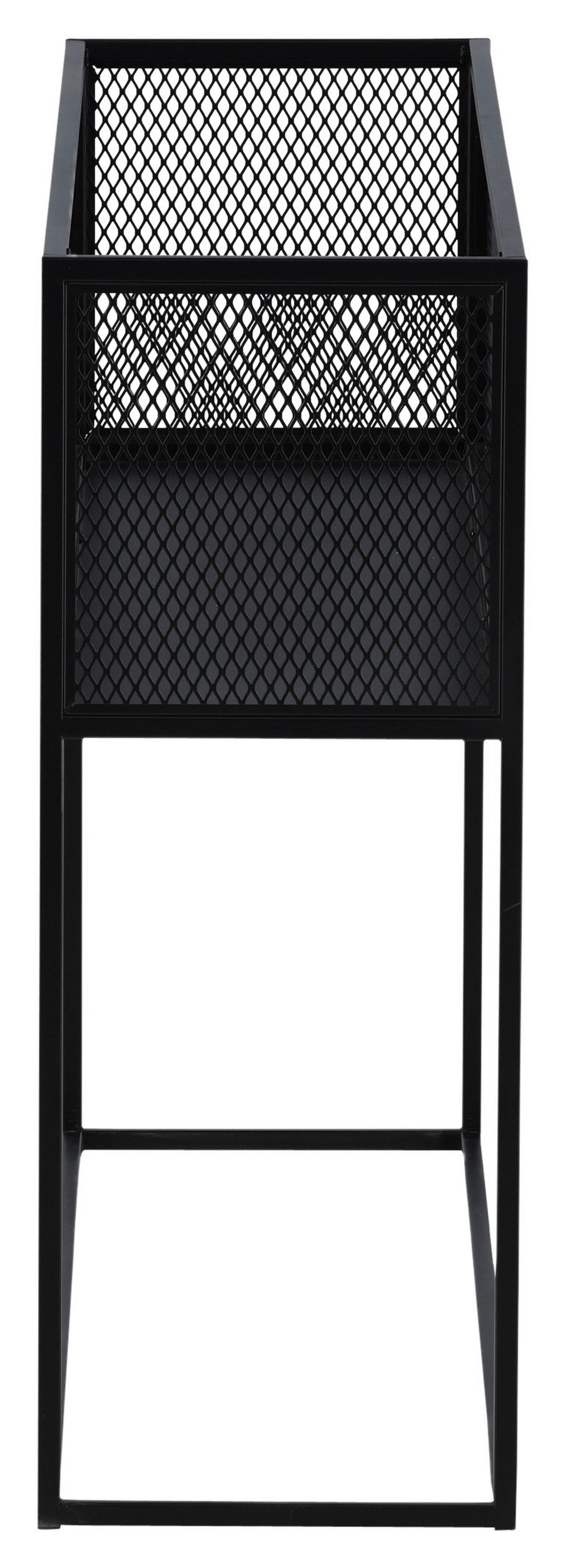 Bücherwand Netz - Schwarz, Design, Metall (110/80/30cm) - Livetastic