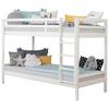 Etagenbett Rene Weiß Kiefer Massiv 90 Cm M. Leiter - Weiß, MODERN, Holz (90/200cm) - MID.YOU