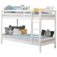 Etagenbett Rene Weiß Kiefer Massiv 90 Cm M. Leiter - Weiß, MODERN, Holz (90/200cm) - MID.YOU
