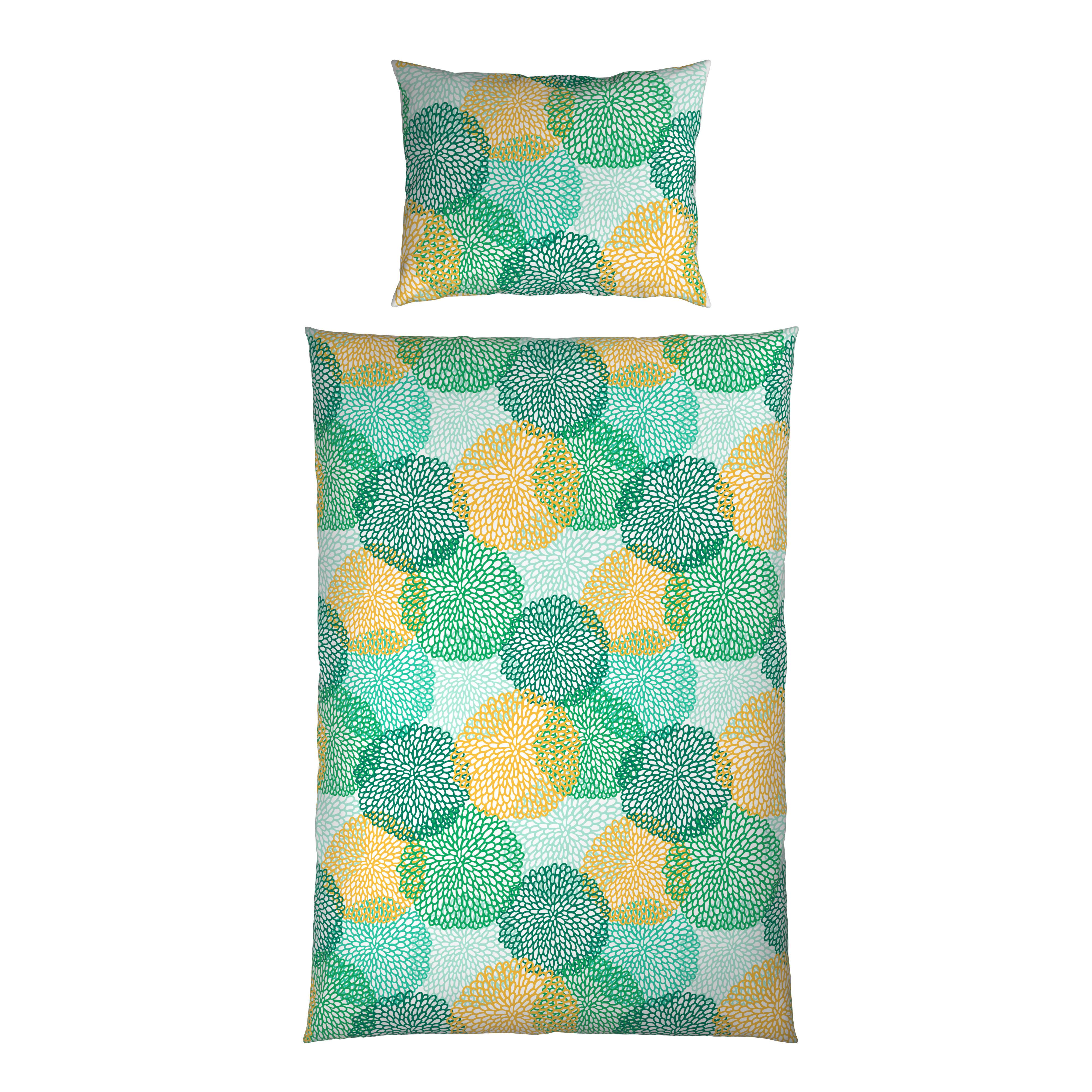 BETTWÄSCHE FLORA - Türkis/Gelb, MODERN, Textil - Luca Bessoni