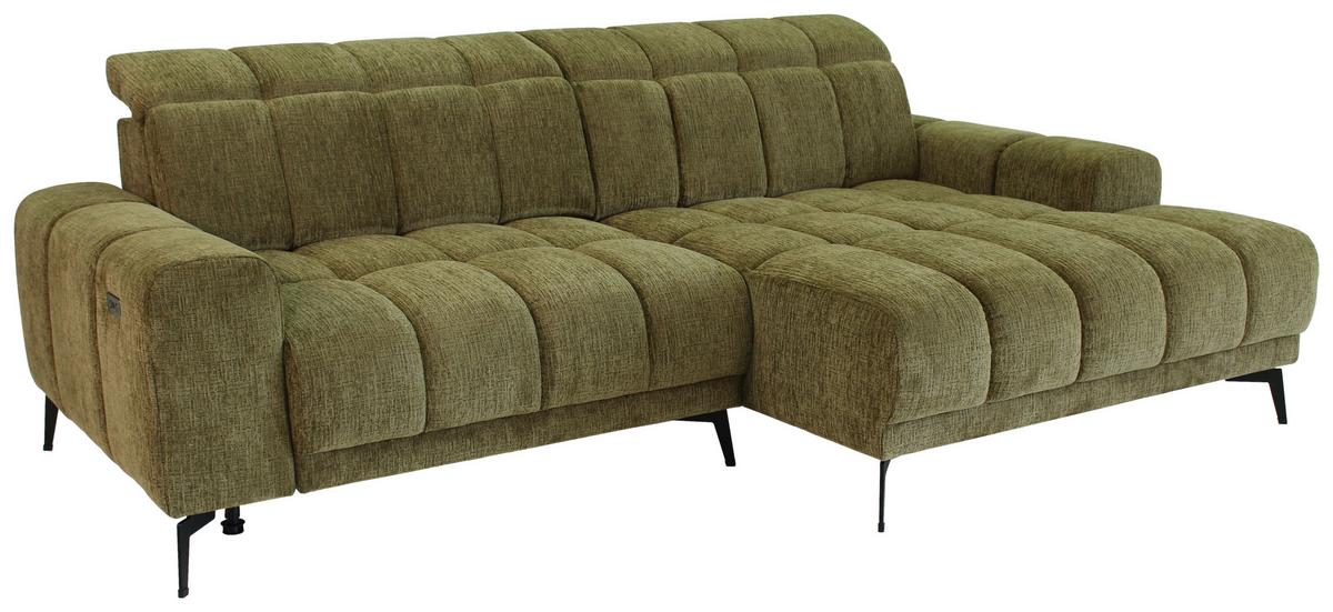 Rohová sedačka LAYA, pravá, olivovozelená ženilka KANSAS - olivovozelená, Modern, textil (250/155cm) - Premium Living