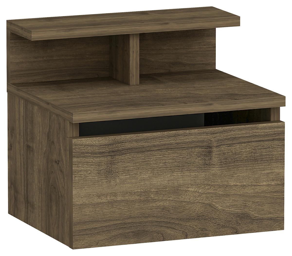 Nachtkästchen Walnuss Dekor H: 35 cm, Hades - Walnussfarben, Design, Holzwerkstoff (39,8/35/31,6cm) - MID.YOU