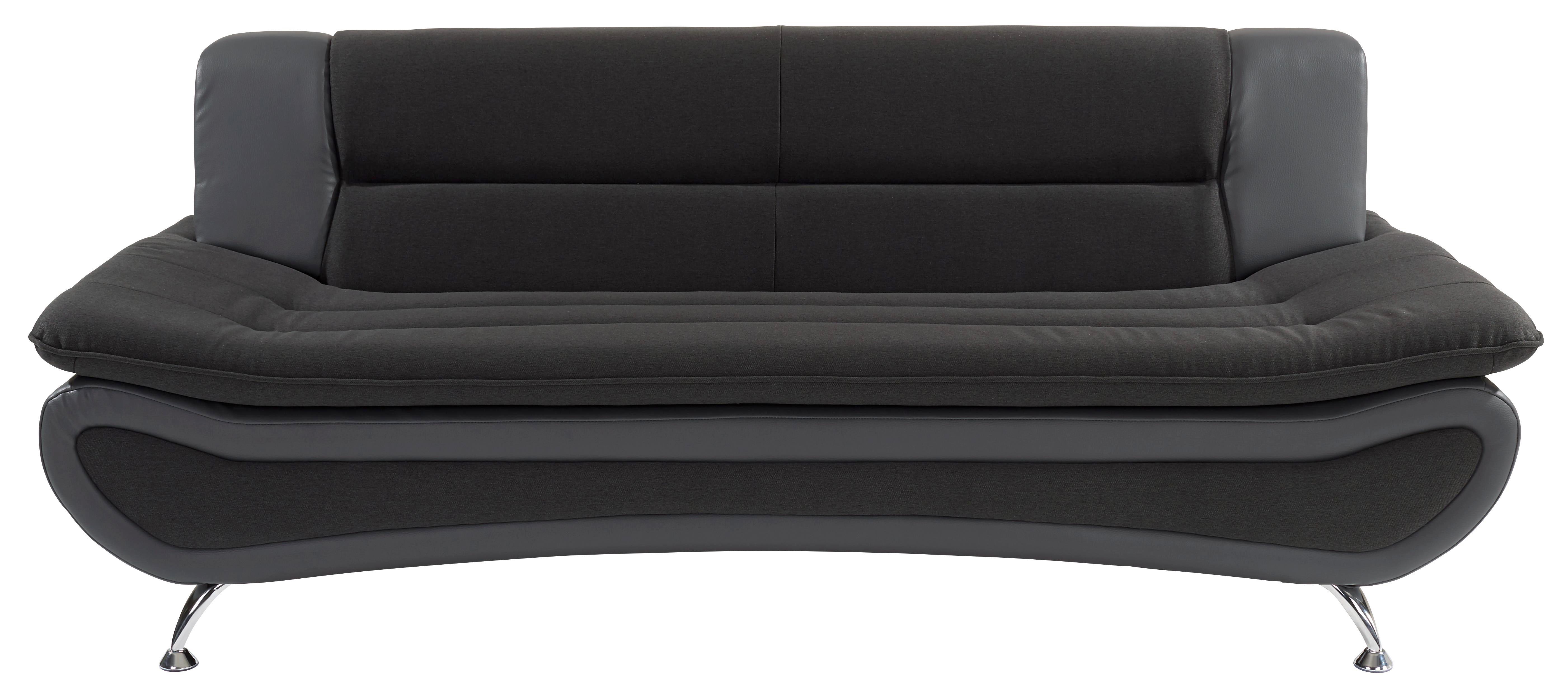 Dreisitzer-sofa Atlantis B: 198cm - Chromfarben/Anthrazit, MODERN, Textil (198/81/89cm)