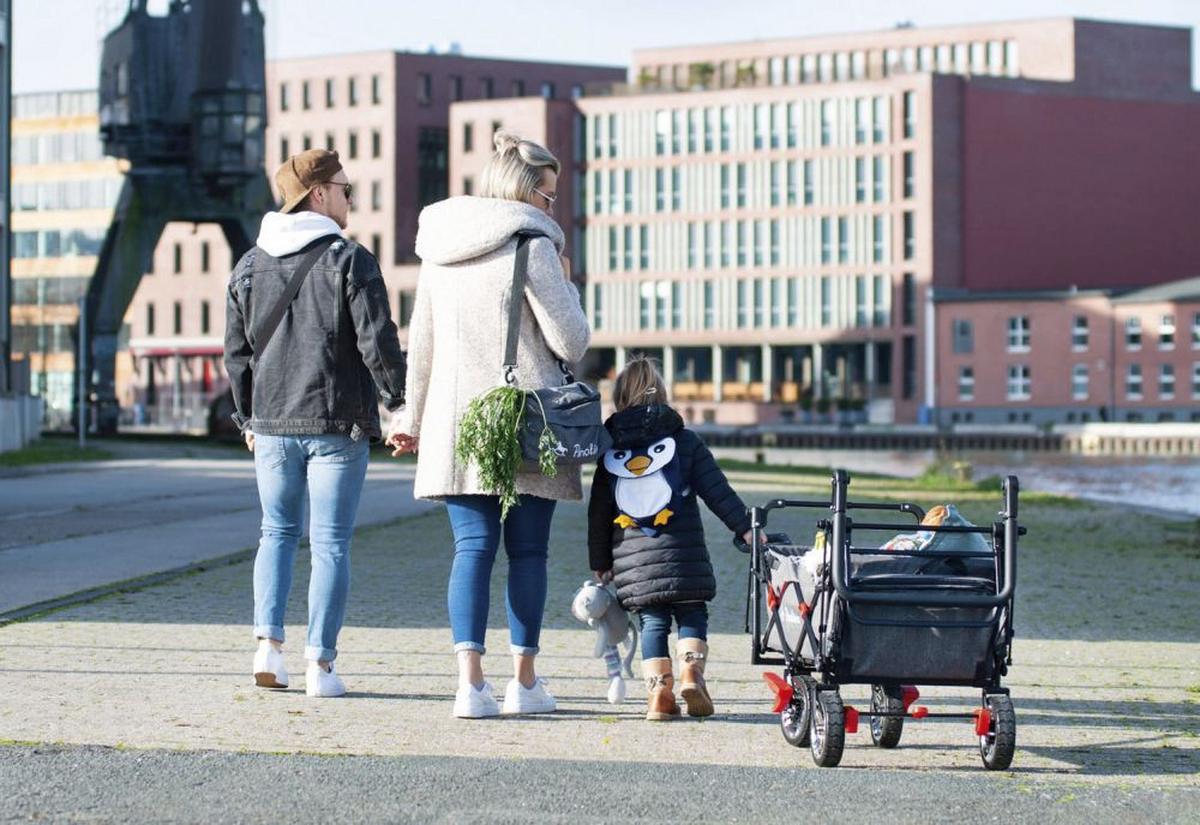 Bollerwagen Klappbollerwagen Addplus - Grau, Basics, Textil/Metall (120/56/67cm) - Pinolino