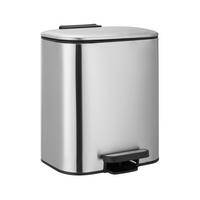 Abfalleimer Marvin - Silberfarben/Schwarz, KONVENTIONELL, Kunststoff/Metall (23,5/20/26,9cm) - Homezone