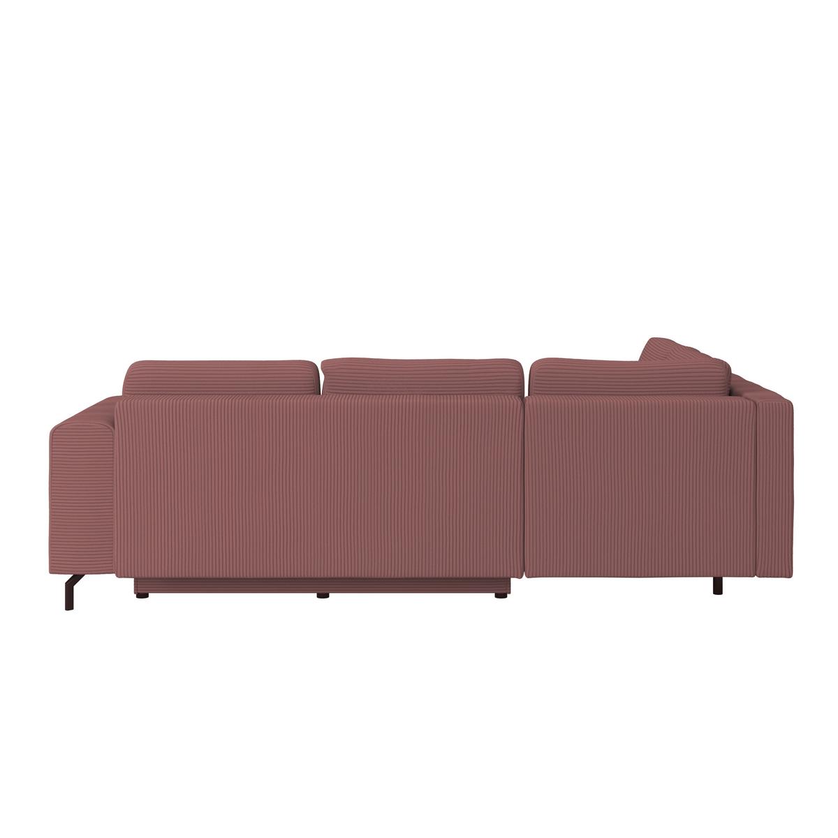 Rohová sedačka VENI, ľavá, staroružový menčester - čierna/staroružová, Modern, textil (210/272cm) - Ondega