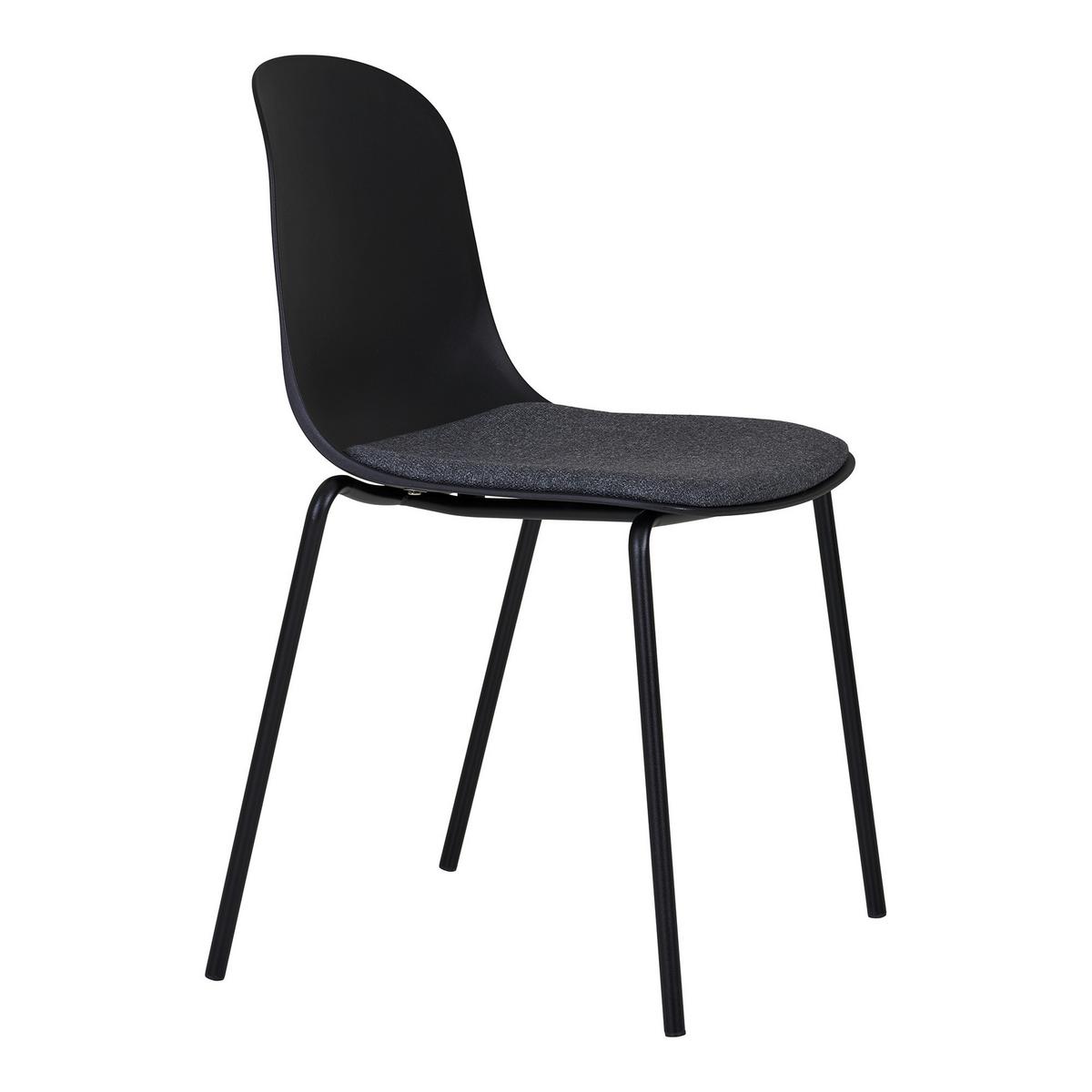 Stuhl-Set Madalena Schwarz B: 48 cm - Schwarz, MODERN, Kunststoff/Metall (48/86/56cm) - MID.YOU