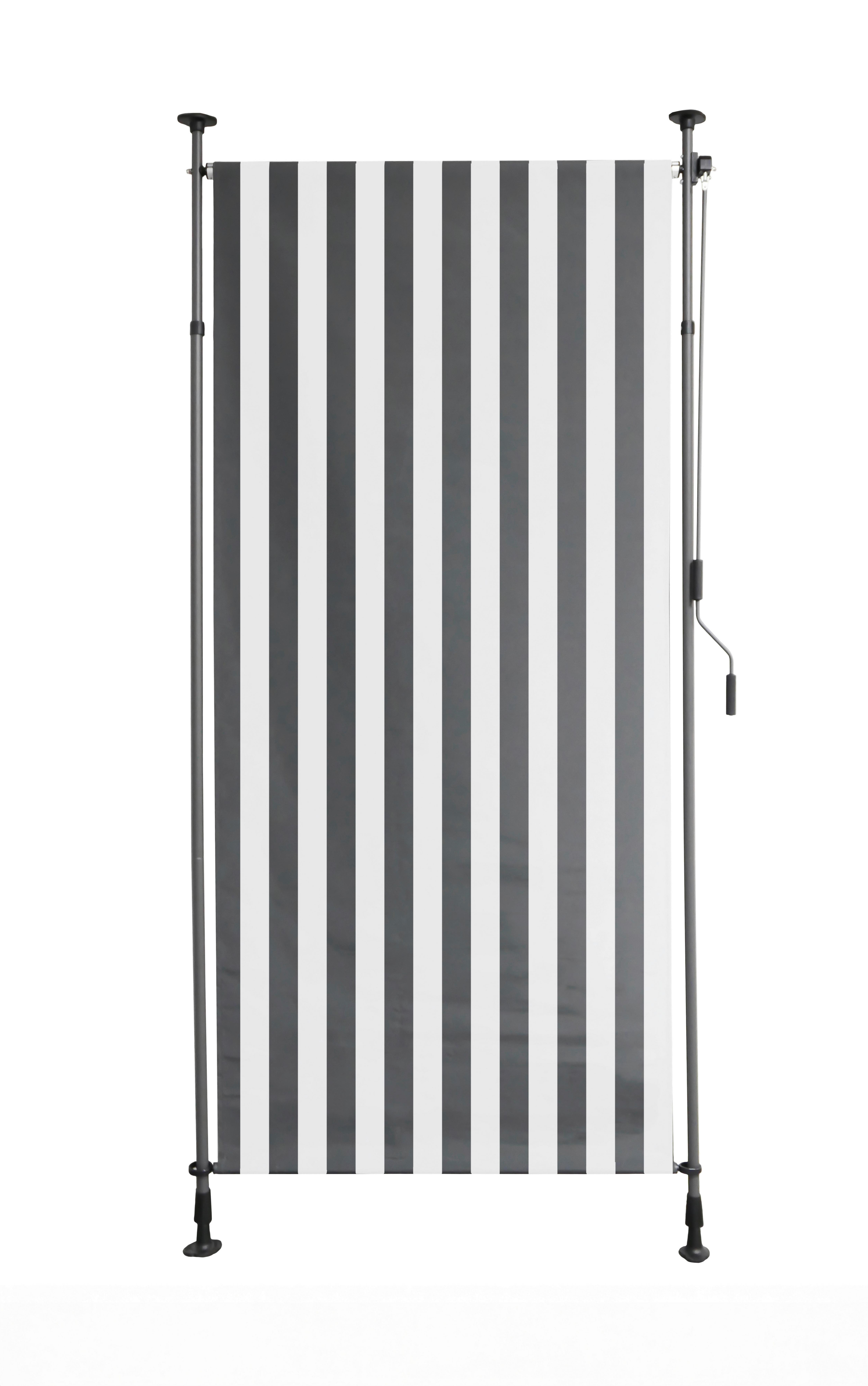 Klemm-Sichtschutz 1,20 M × 2,70 M - Grauweiß/Weiß, MODERN, Kunststoff/Metall