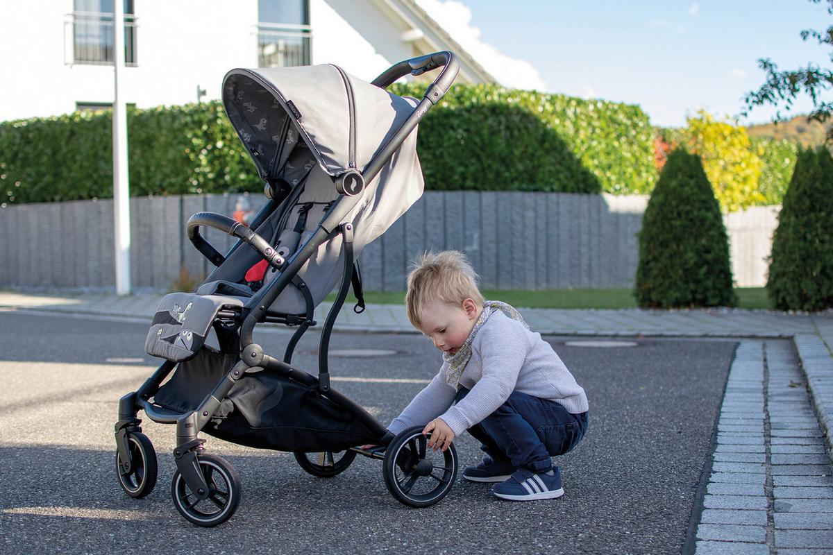 Buggy Boogy Monster Grau Grau, B/h/t: 48x100x74cm - Schwarz/Grau, Basics, Textil/Metall (48/100/74cm) - Osann