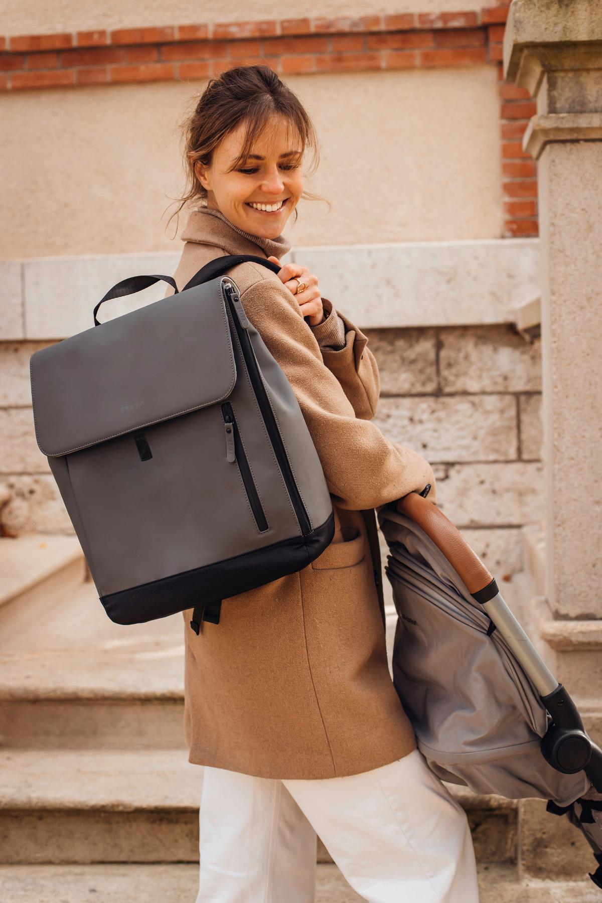 Wickelrucksack Oslo Mineral Dunkelgrau, B: 34 Cm - Dunkelgrau/Hellgrau, KONVENTIONELL, Kunststoff (34/15/43cm) - Beaba