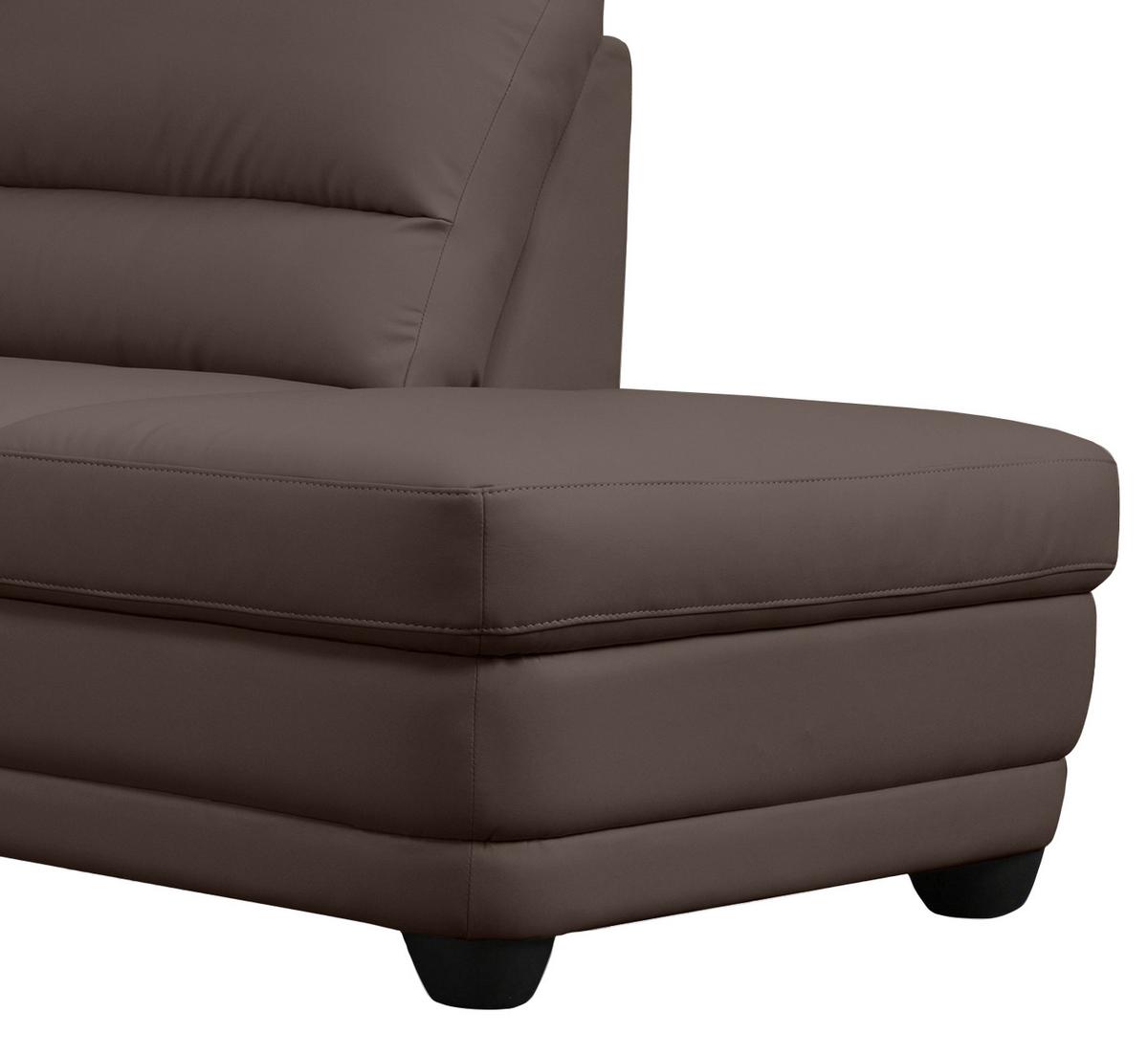 Ecksofa Nebolo Braun Lederlook - Braun, Design, Textil (245/225cm) - Livetastic