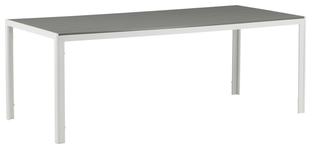 Gartentisch Break Metall L 205 Cm - Weiß/Grau, KONVENTIONELL, Metall (205/90/75cm) - Gardenson