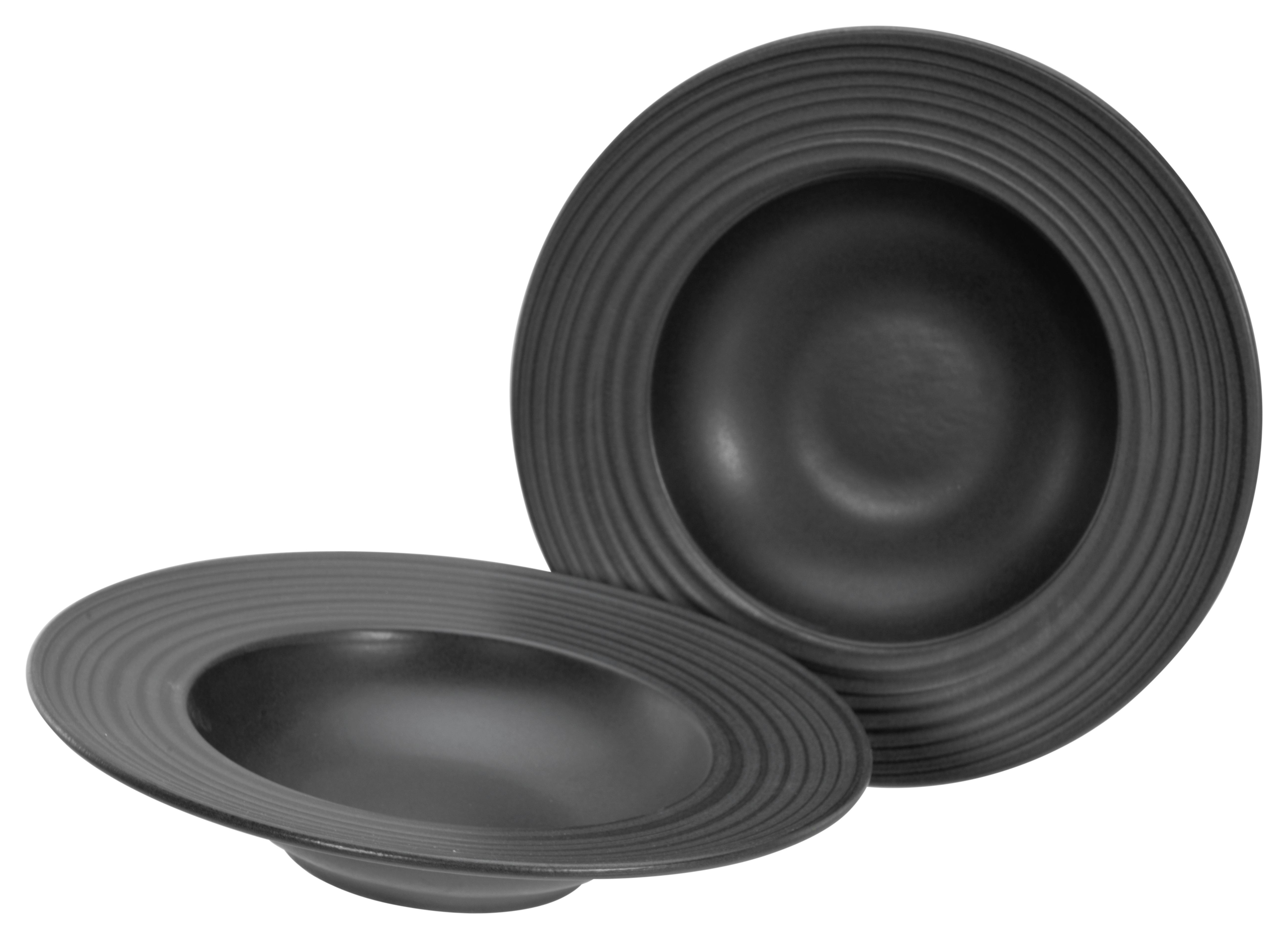 Tanier na cestoviny LAVASTONE BLACK, 2-dielny - čierna, Trend, keramika (27cm) - Creatable
