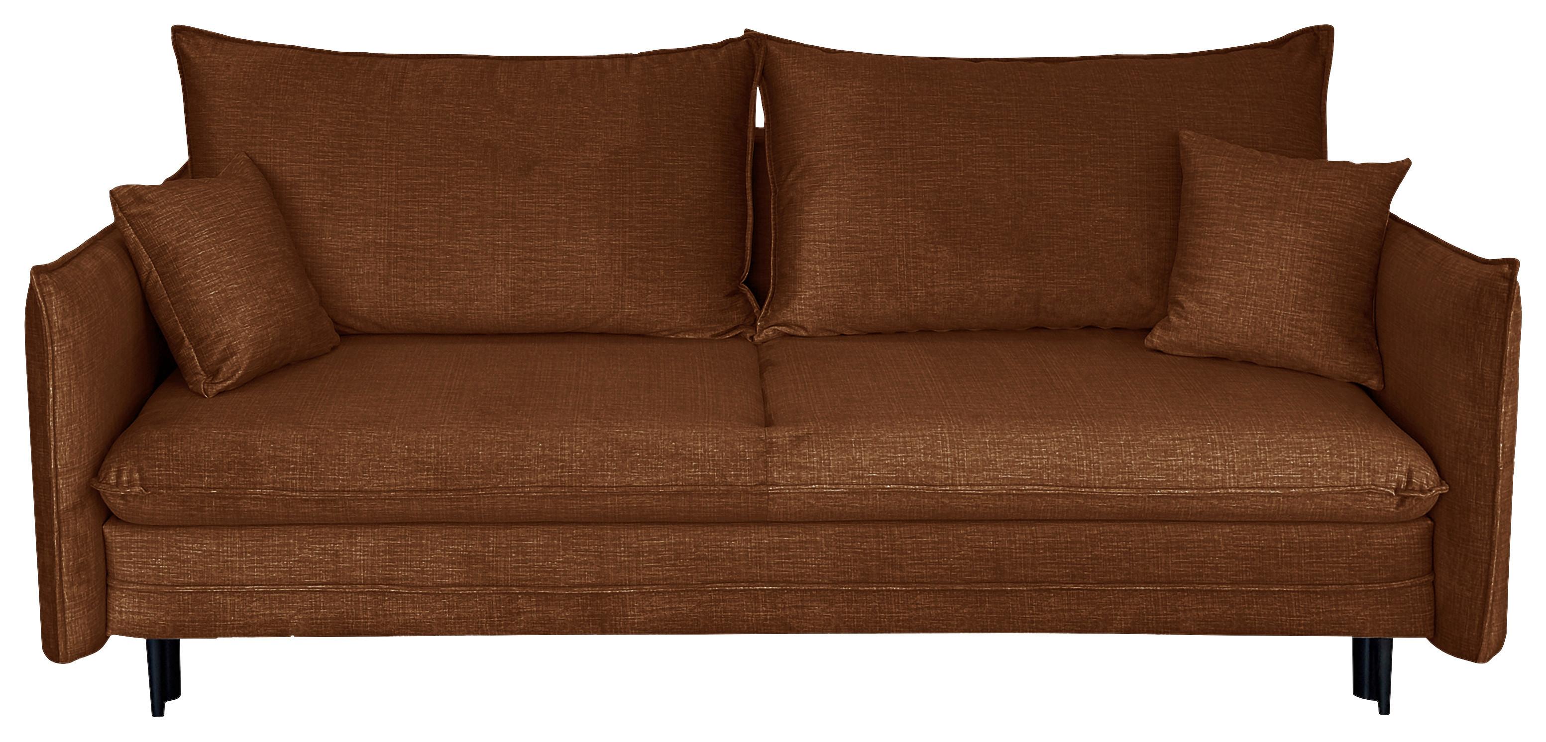 Schlafsofa Melody - Rostfarben/Schwarz, Design, Textil (216/96/102cm) - MID.YOU