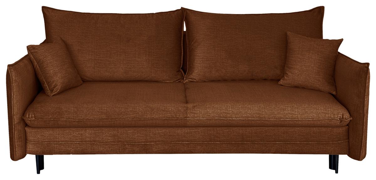 Schlafsofa Melody - Rostfarben/Schwarz, Design, Textil (216/96/102cm) - MID.YOU