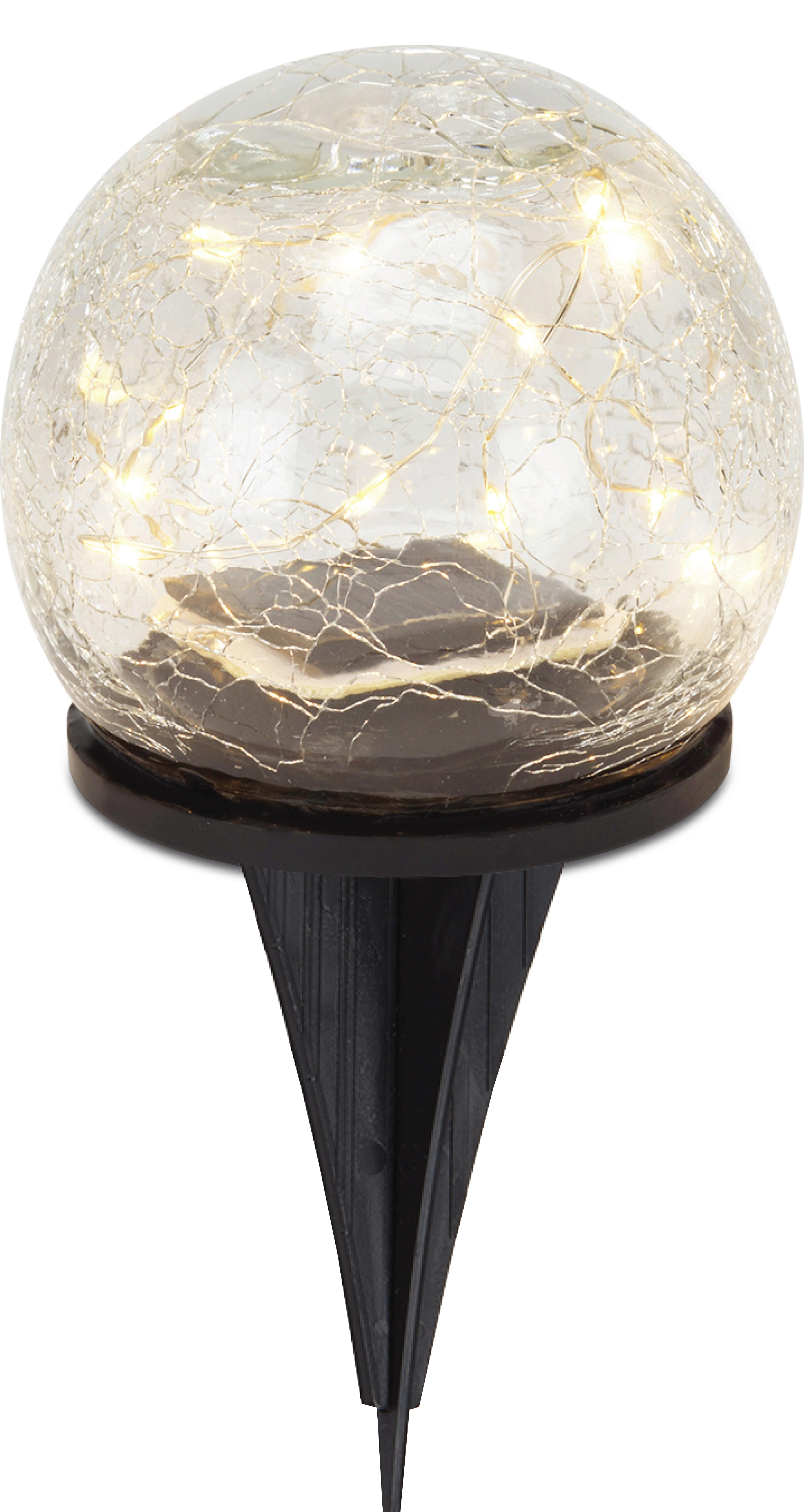 Solarleuchte BRAXTON - Transparent/Schwarz, KONVENTIONELL, Glas/Kunststoff (10/19cm) - Homezone