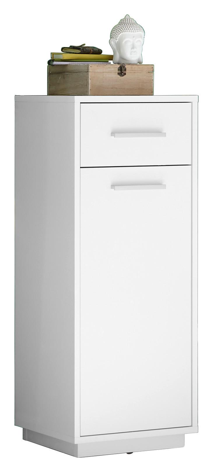 Spodná skrinka MILANO - biela/hliníková, Design, kompozitné drevo/plast (38/92/30cm) - MID.YOU