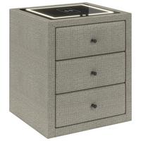 Nachtkästchen Brisbane II mit Induktionsladezone B: 49,5cm - Ecru, Trend, Glas/Holzwerkstoff (49,5/56,5/46cm) - Sembella