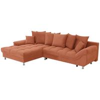 Ecksofa Erice Cognac S: 198x312 cm - Chromfarben/Cognac, Design, Textil (198/312cm) - Livetastic