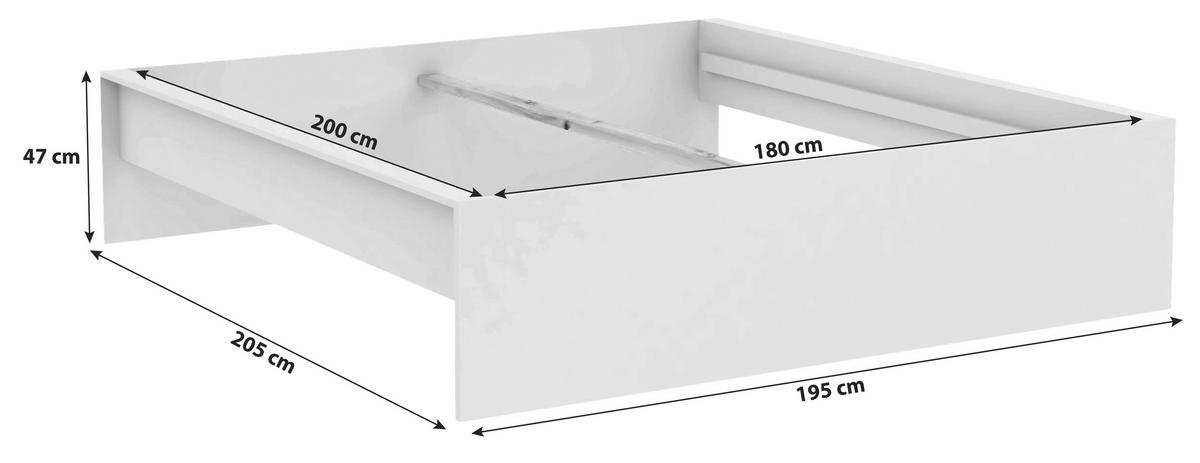 POSTEĽNÝ RÁM UNIT 180 - farba duba, Konventionell, kompozitné drevo (180/200cm) - Ondega