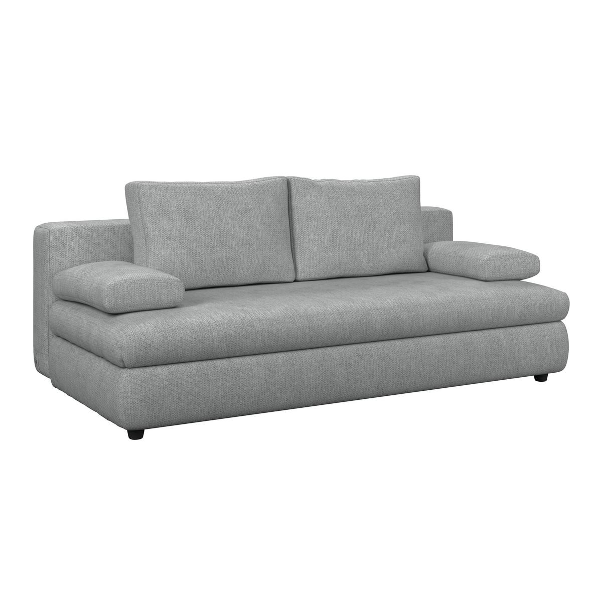 3-Sitzer-Sofa Mit Schlaffunktion Olso Hellgrau - Hellgrau, Trend, Holz/Kunststoff (205/72/100cm)