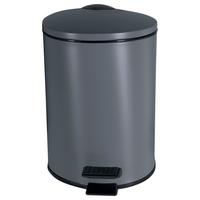 TRETEIMER ADELAR - Schwarz/Grau, KONVENTIONELL, Kunststoff/Metall (16,80/16,80/22,80cm) - Spirella