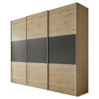 Schwebetürenschrank B: 249 Cm Includo Eiche Dekor/anthrazit - Anthrazit/Weiß, Design (249/222/68cm) - MID.YOU