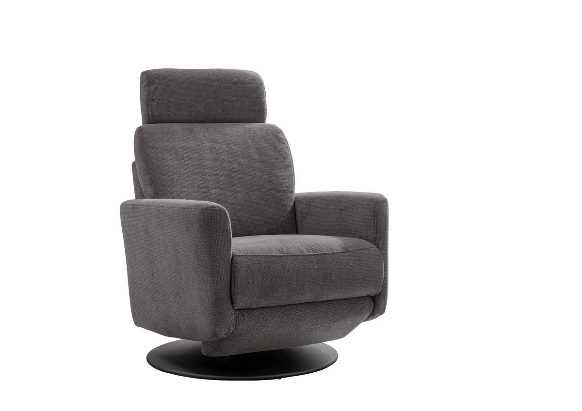 Relaxsessel Centrale T: 87-154 Cm, Greige - Greige/Schwarz, MODERN, Textil (77/105/87-154cm) - Livetastic