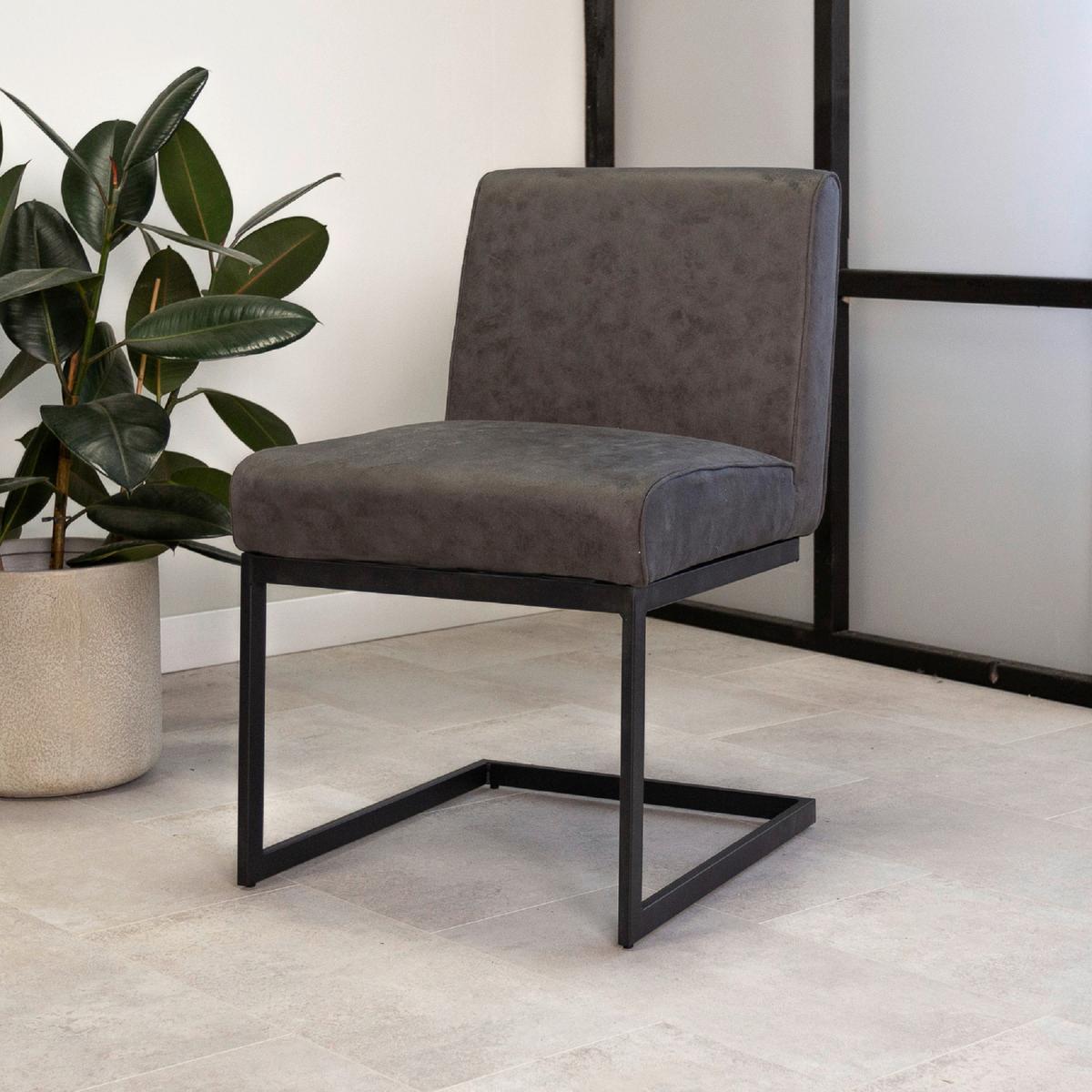 Schwingstuhl-Set Benji Anthrazit - Anthrazit, KONVENTIONELL, Textil/Metall (53/81/61cm) - MID.YOU