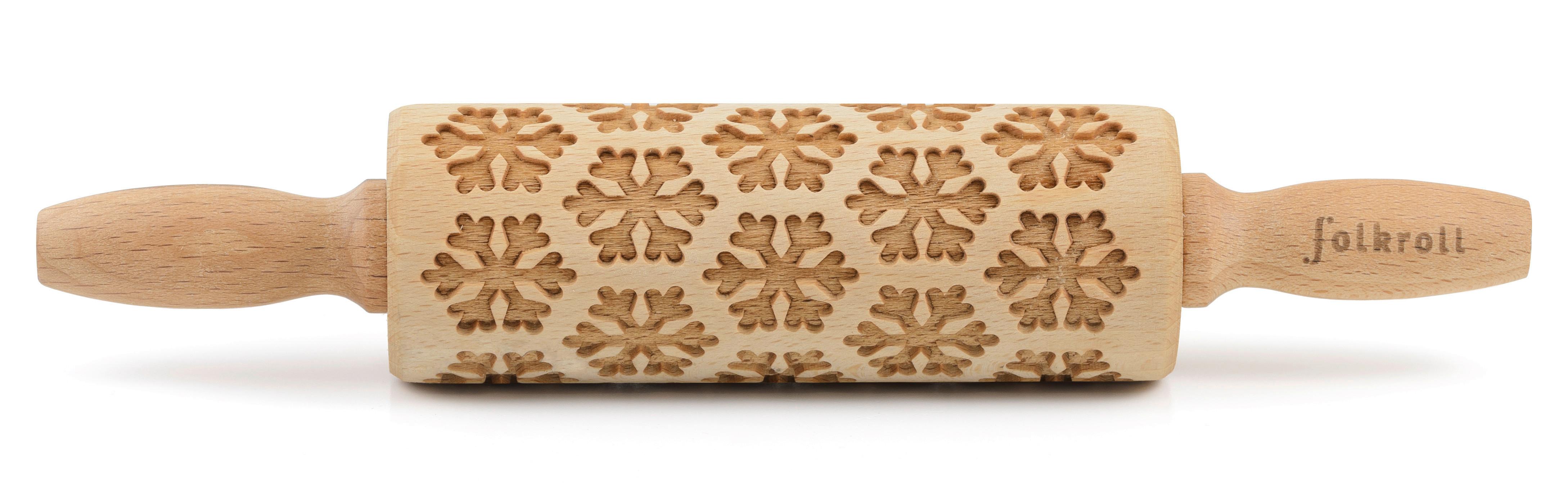 Motiv-teigrolle, Holz Teigrolle 3d Motivbuchenholz - Naturfarben, Basics, Holz (23/4,5/4,5cm) - Folkroll