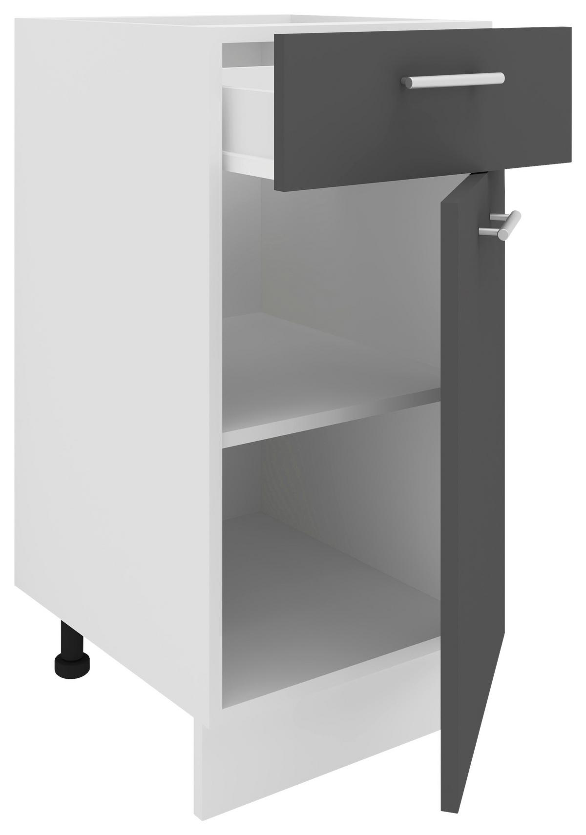 Küchenunterschrank Esilo B: 40 Cm Anthrazit/weiß - Anthrazit/Weiß, KONVENTIONELL, Holzwerkstoff (40/82/46cm) - MID.YOU