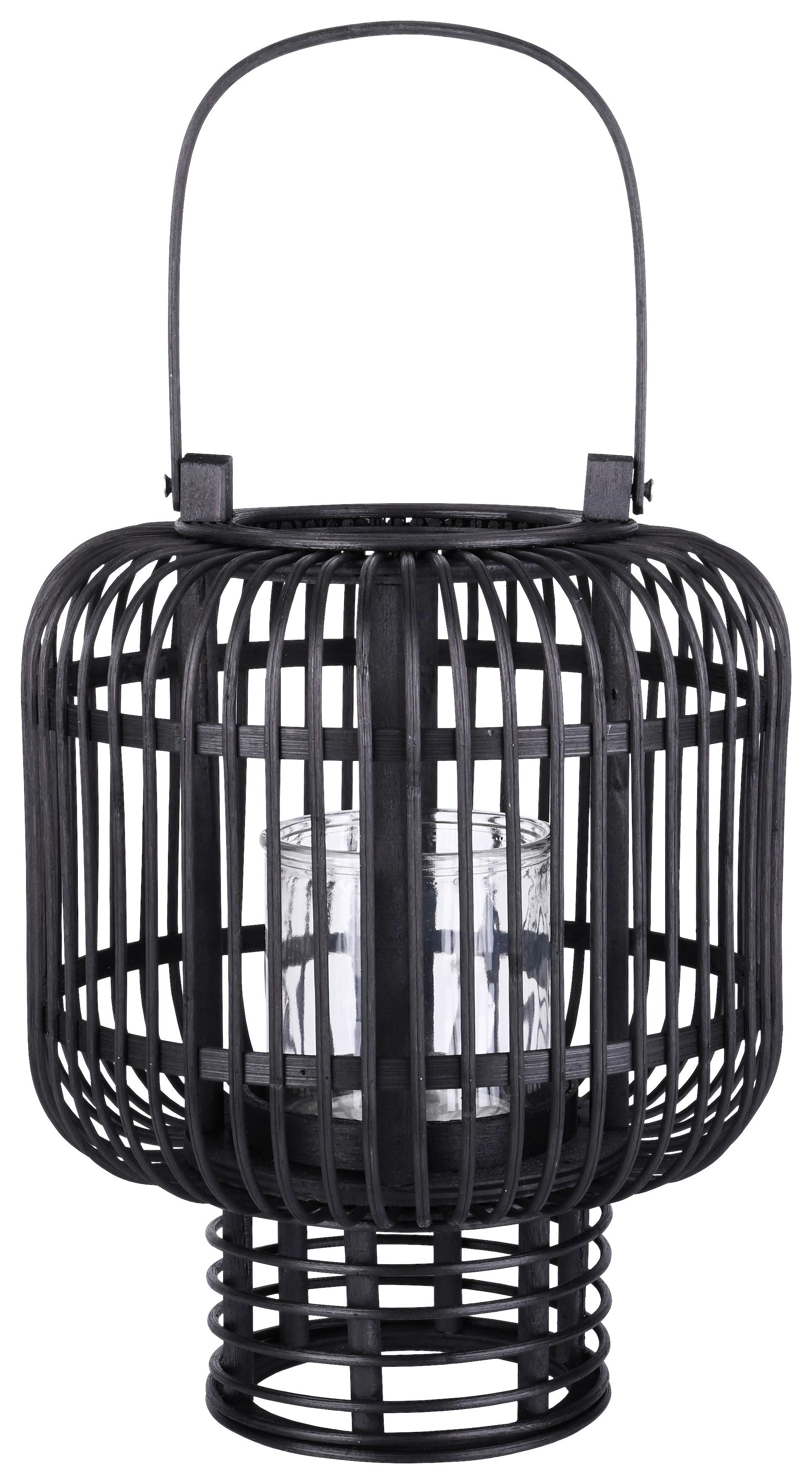 Lampáš Levin, 10/10/20cm - čierna, Štýlový, drevo/prírodné materiály (25/30cm) - Modern Living