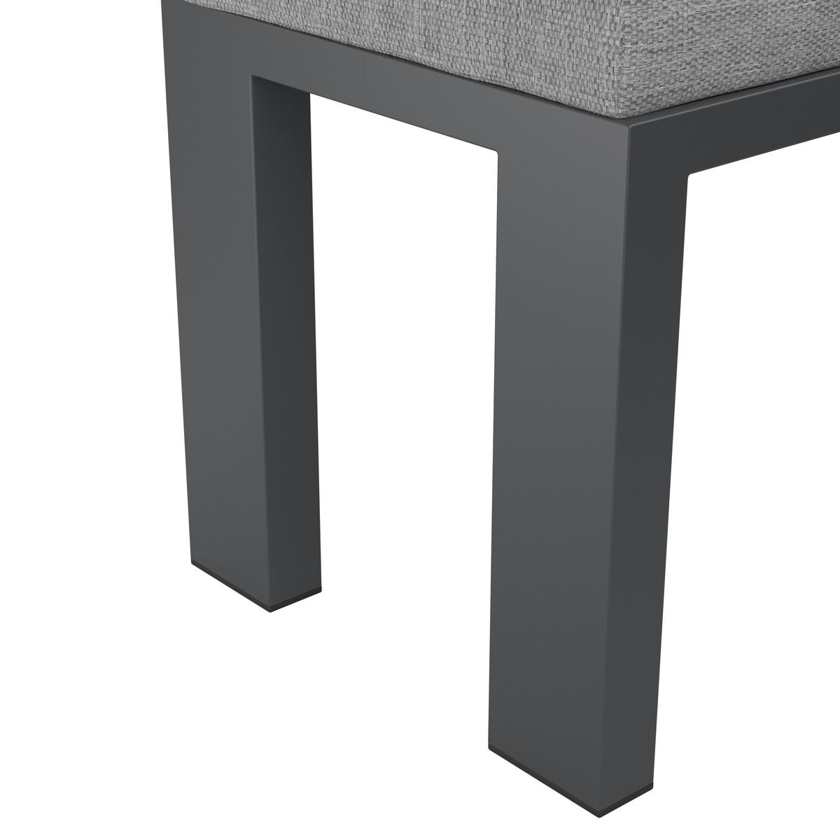 Terasová záhradní souprava MELINA - světle šedá/tmavě šedá, Moderní, kov/dřevo (272/79/84cm) - Bessagi Garden